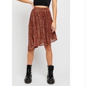 Free People Last Dance Asymmetrical Bronze Rust Sequin Skirt Size Small NWT